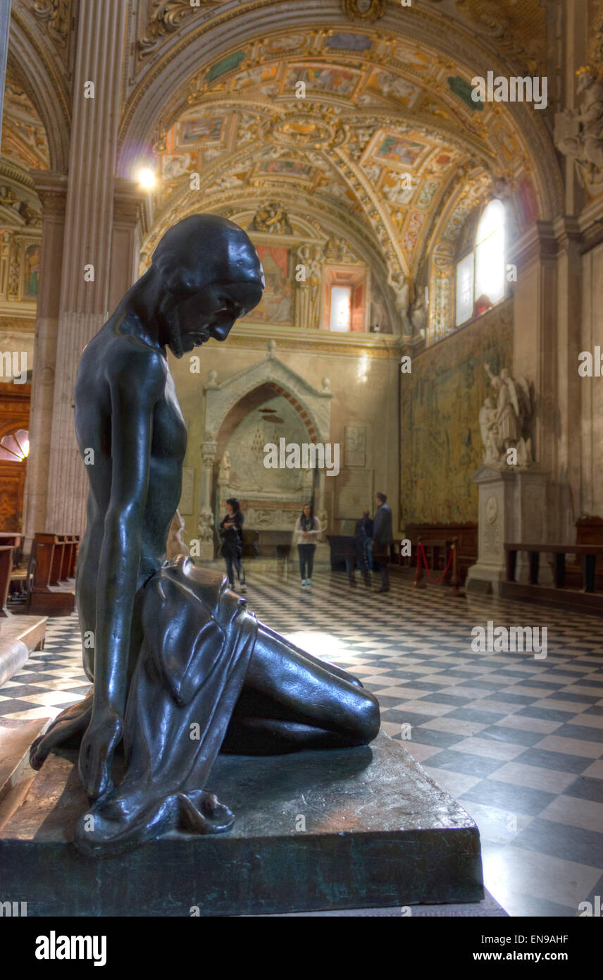 Italy, Lombardy, Bergamo. Santa Maria Maggiore church indoor Stock Photo