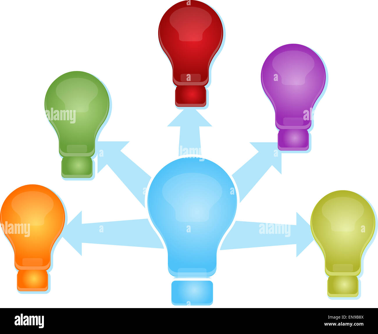 Illustration concept clipart light bulb sharing spreading ideas Stock