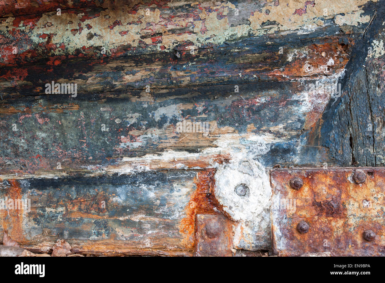 Layers of paint on the hull of an old fishing boat Stock Photo Alamy