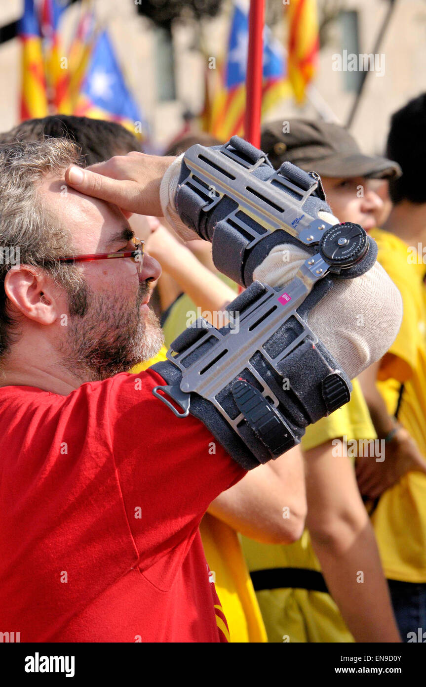 Orthose, external device modify the structural and functional characteristics of the neuromuscular and skeletal system Stock Photo