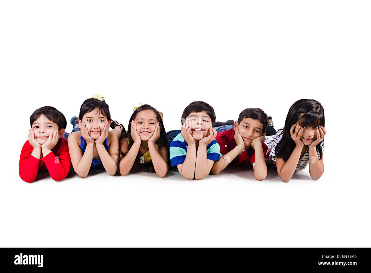 indian Kids group Friends Relaxing Stock Photo