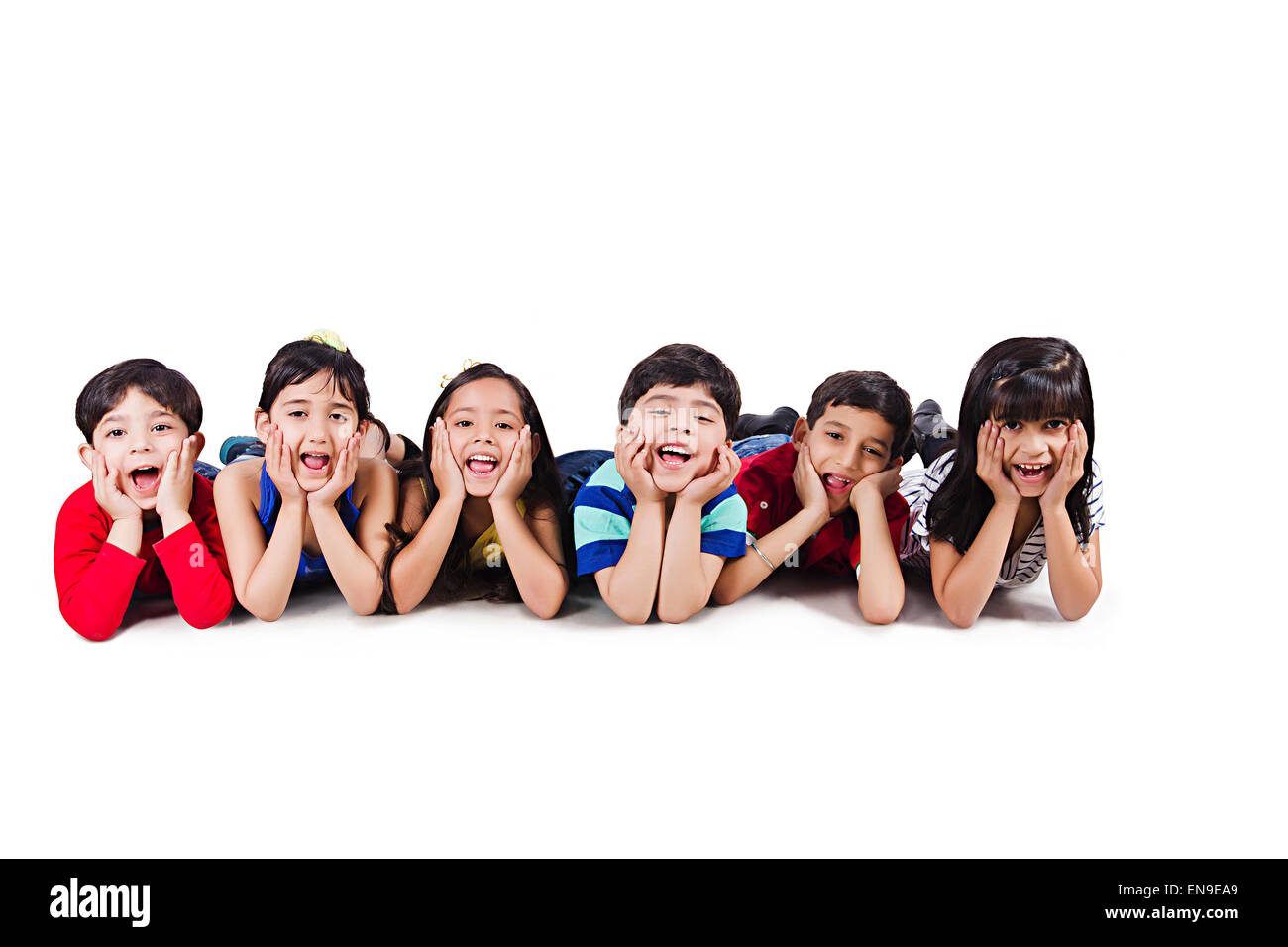 indian Kids group Friends Relaxing Stock Photo