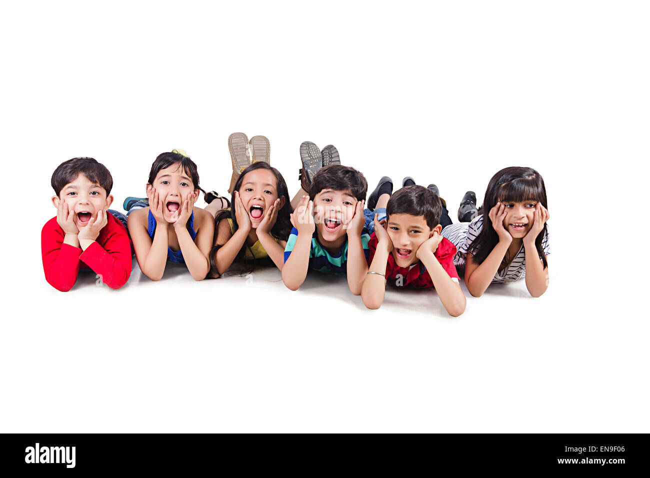 indian Kids group Friends Relaxing Stock Photo