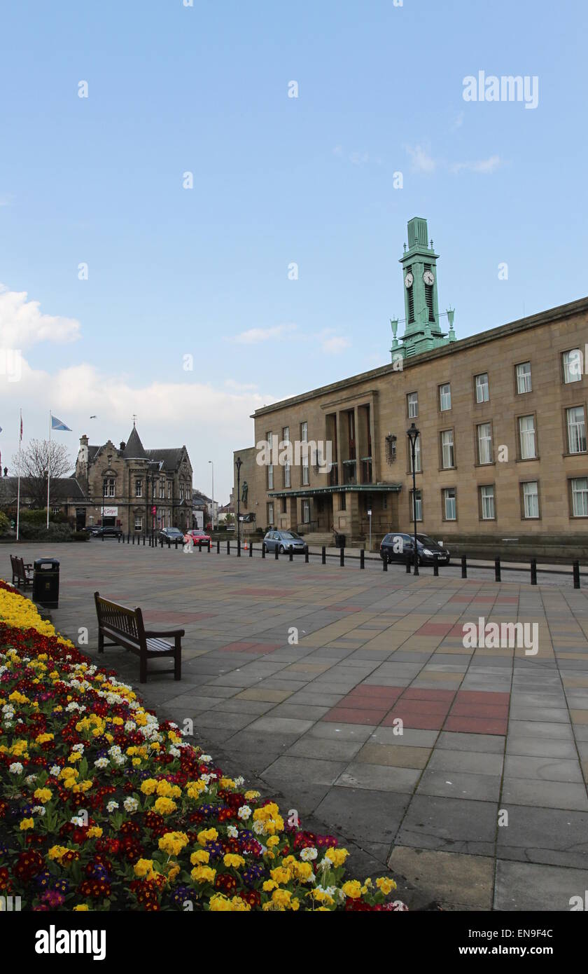 Exterior of Kirkcaldy Town Hall Fife Scotland April 2015 Stock Photo