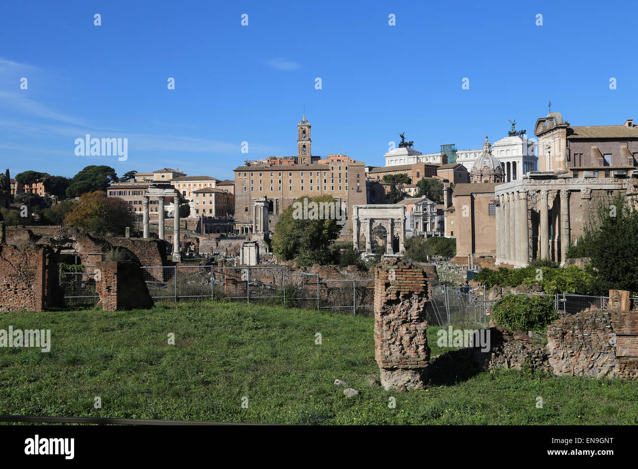 Italy. Rome. The Roman Forum. Panoramic. Stock Photo