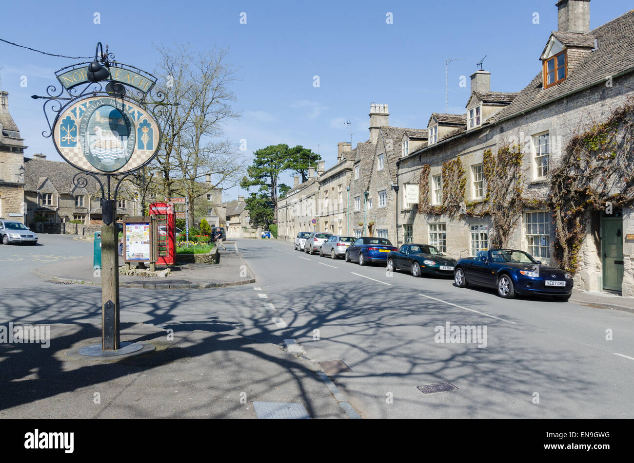 Market Place in the centre of the Cotswold town of Northleach Stock