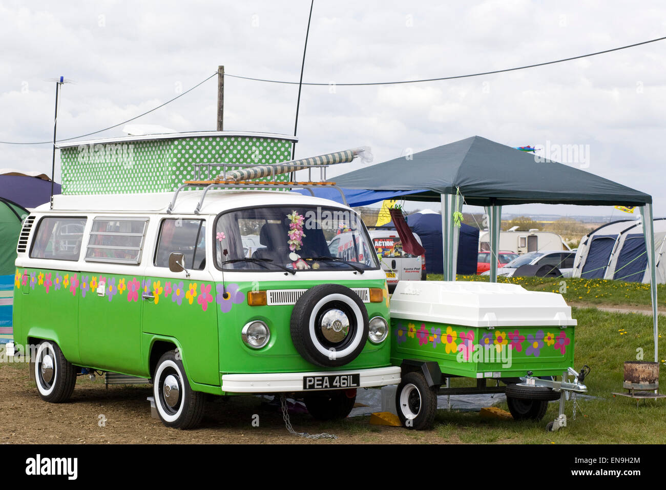 Volkswagen Camper Van Parked at a VW Show Campsite Stock Photo - Alamy