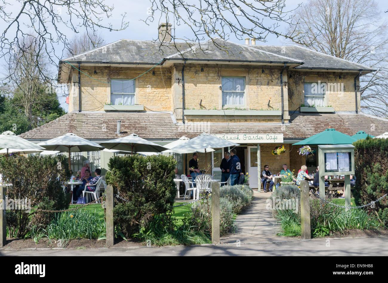 Windrush Garden Cafe in Bourton-on-the-Water in the Cotswolds Stock Photo