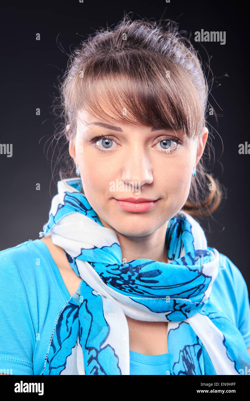 studio portrait of a young woman Stock Photo - Alamy