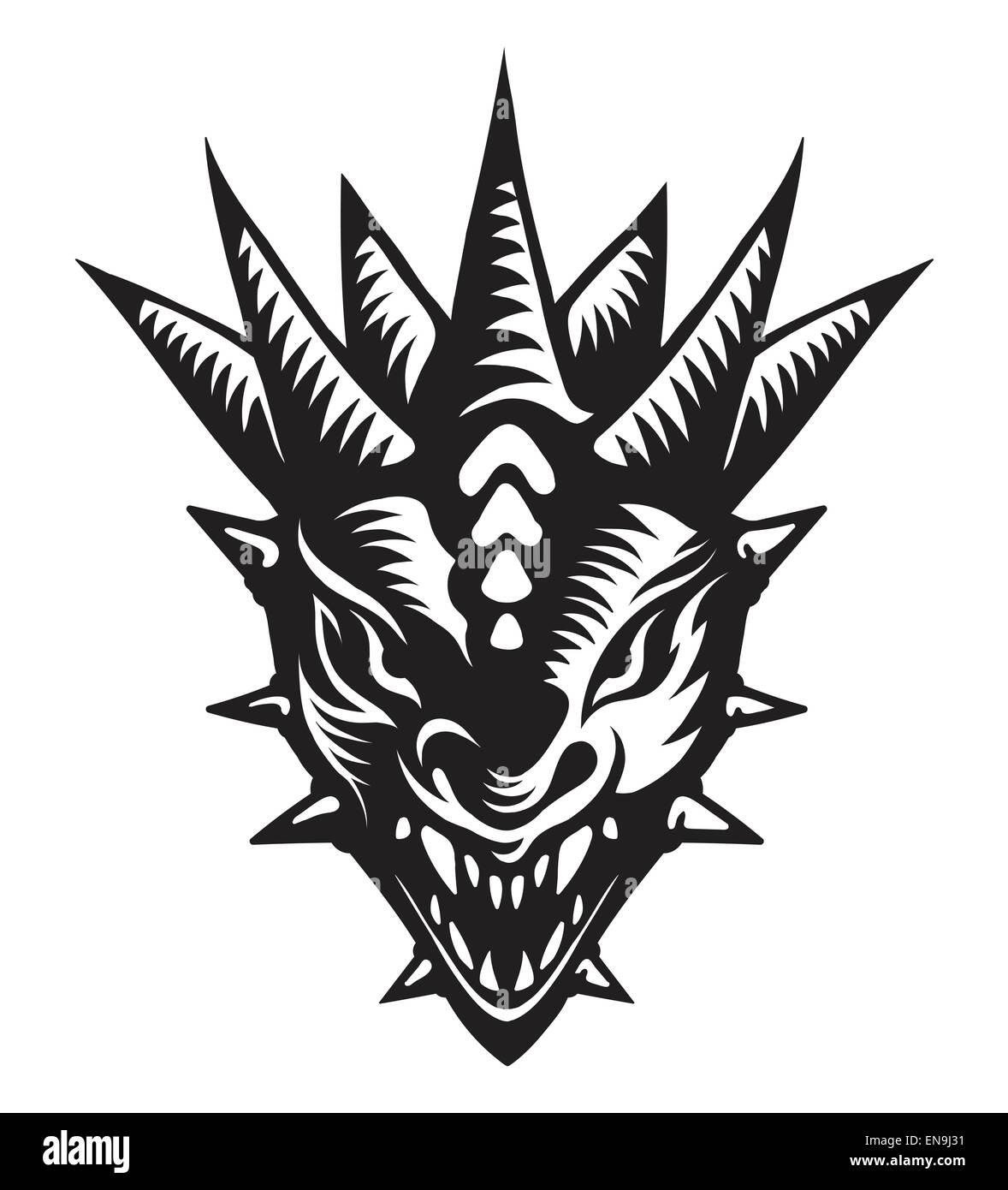 Dragons head, tattoo Stock Photo