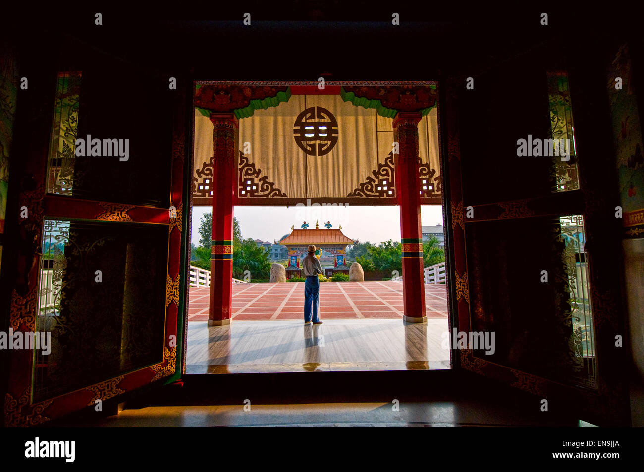 Someone said that there is no German buddhism. It is actually a Tibetan temple. The only thing coming from Germany is money :-) Stock Photo