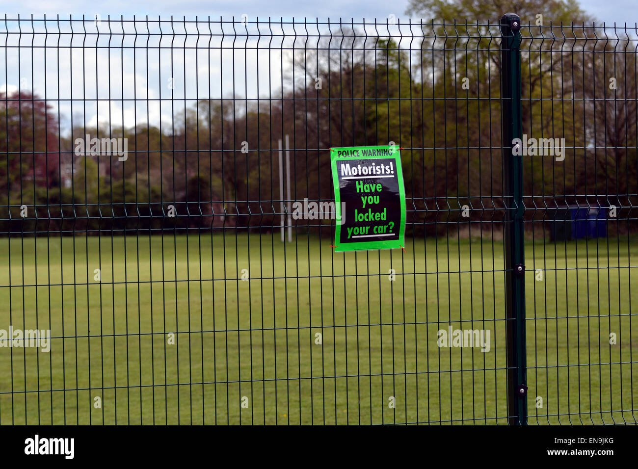 warning notices at didsbury sports ground, ford lane, didsbury
