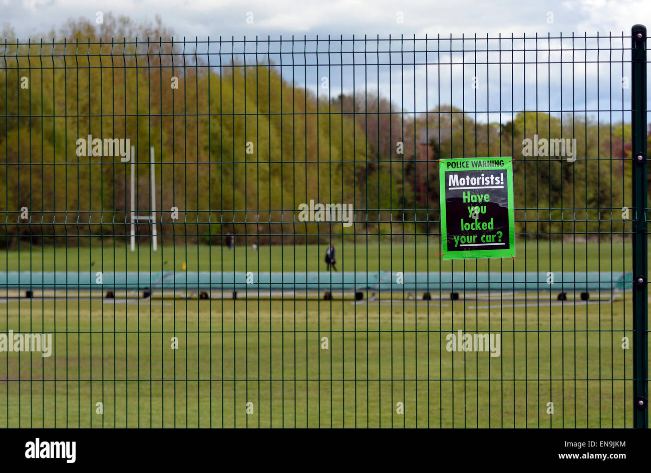 warning notices at didsbury sports ground, ford lane, didsbury