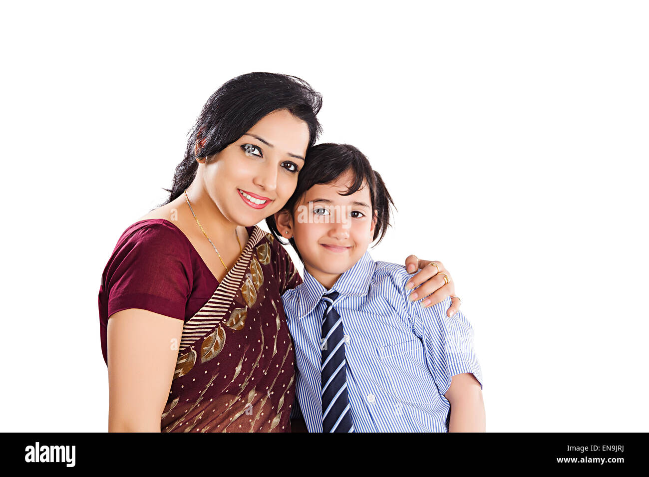 indian mother and kids caring Stock Photo - Alamy