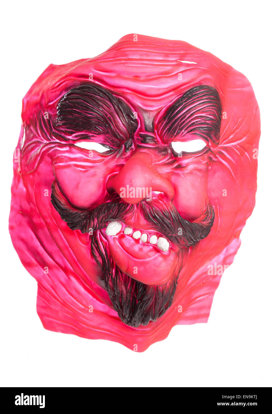 Scary halloween fancy dress devil mask cutout Stock Photo