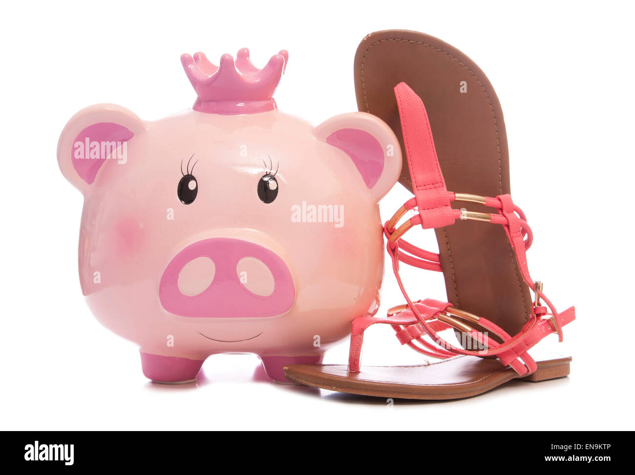 saving money for holiday clothes piggy bank cutout Stock Photo