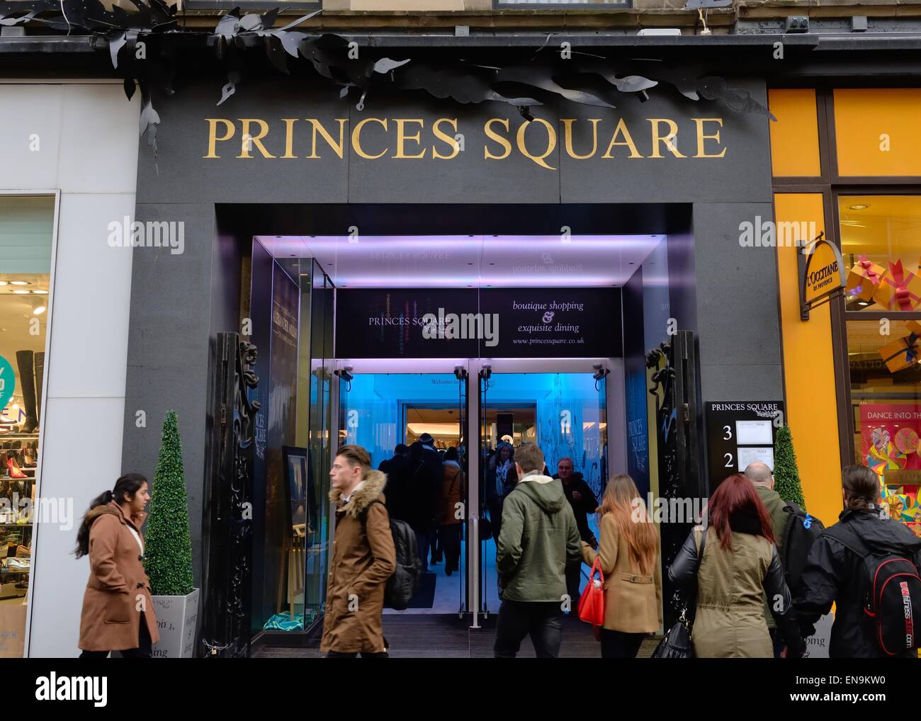 Princes Square shopping centre entrance, Glasgow, Scotland, UK Stock Photo