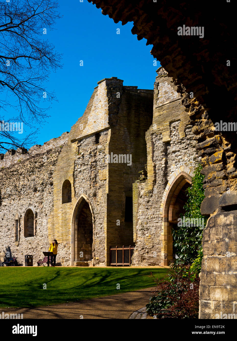 The ruins of Newark Castle in Newark on Trent Nottinghamshire England UK built mid 12th century and restored in 19th century Stock Photo