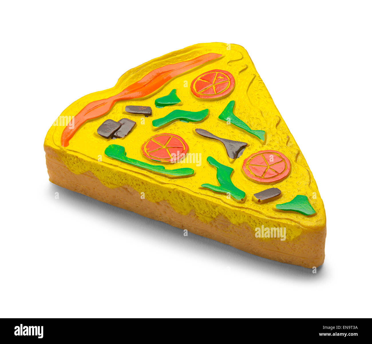 Rubber Dog Toy Pizza Slice Isolated on White Background. Stock Photo