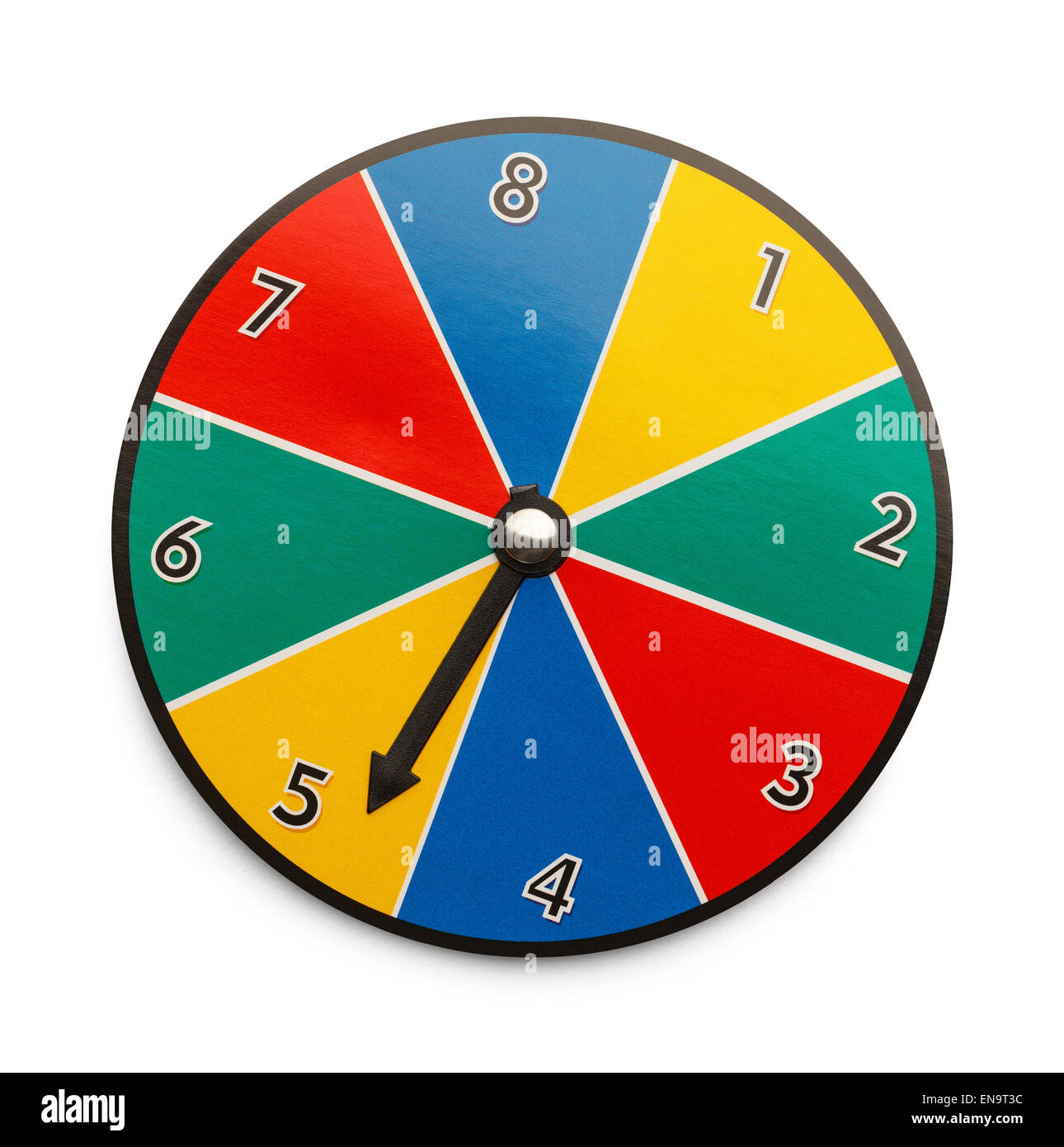 Spinning Game Wheel Isolated on White Background. Stock Photo