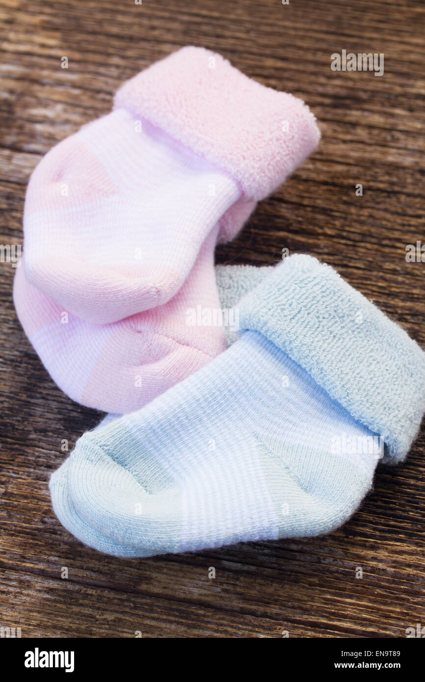 Baby Pink And Blue Socks Stock Photo Alamy
