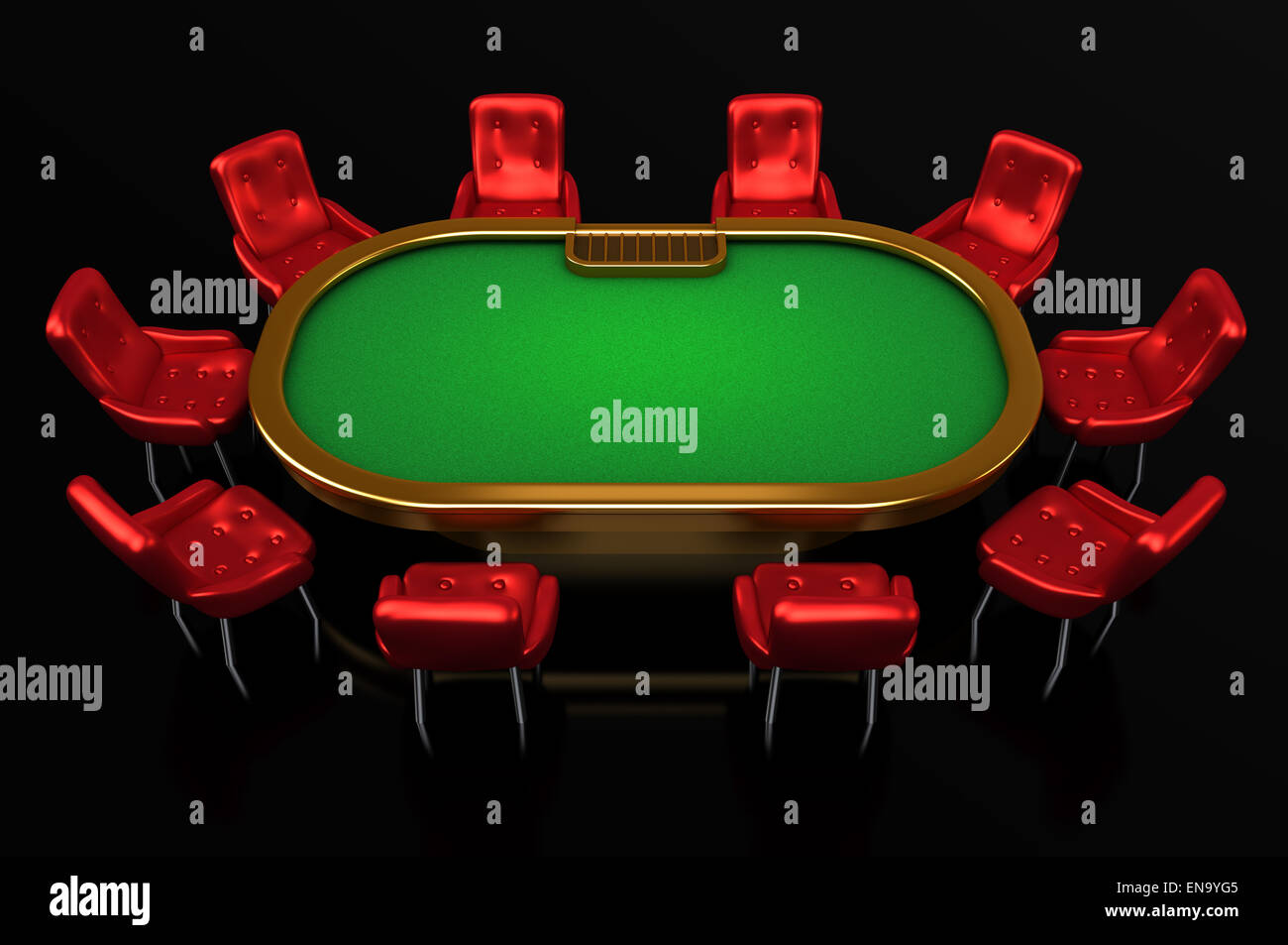 Poker table with chairs top side view isolated on black Stock Photo Alamy