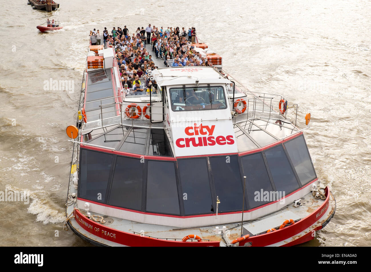 City cruses boat with passengers on the river Thames Stock Photo