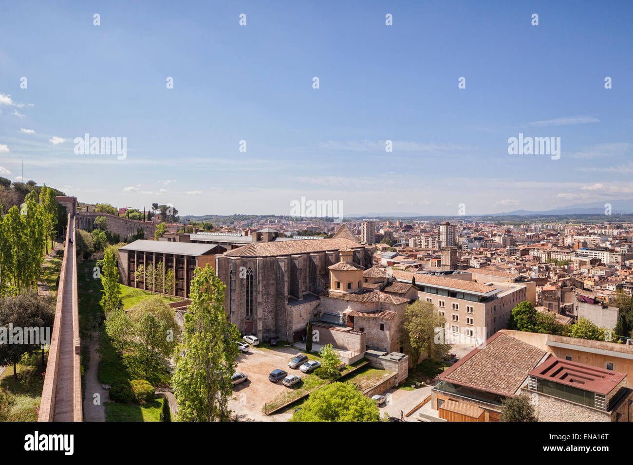 A view over the city of Girona, Catalonia, Spain. Stock Photo