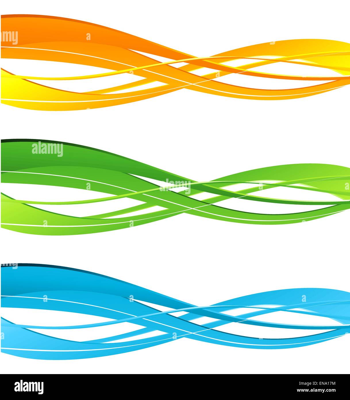 Set of color curve lines design element. Vector illustration Stock ...