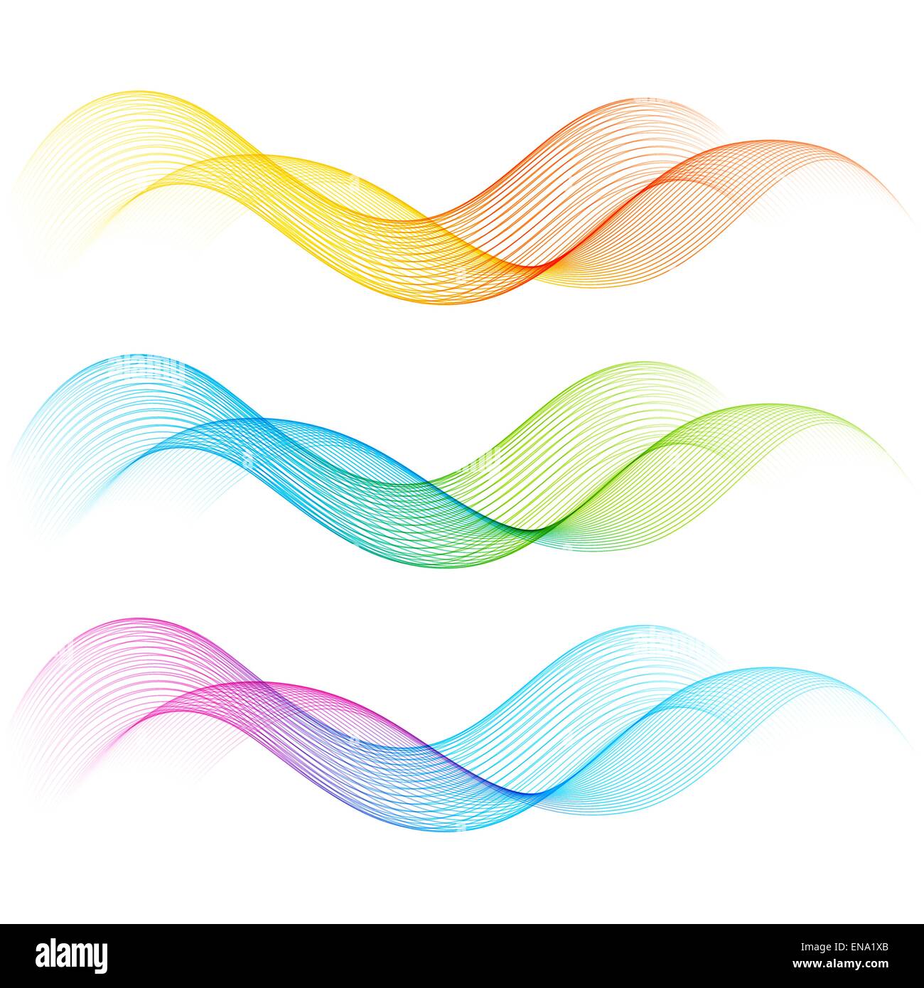 Set of color curve lines design element. Vector illustration Stock ...