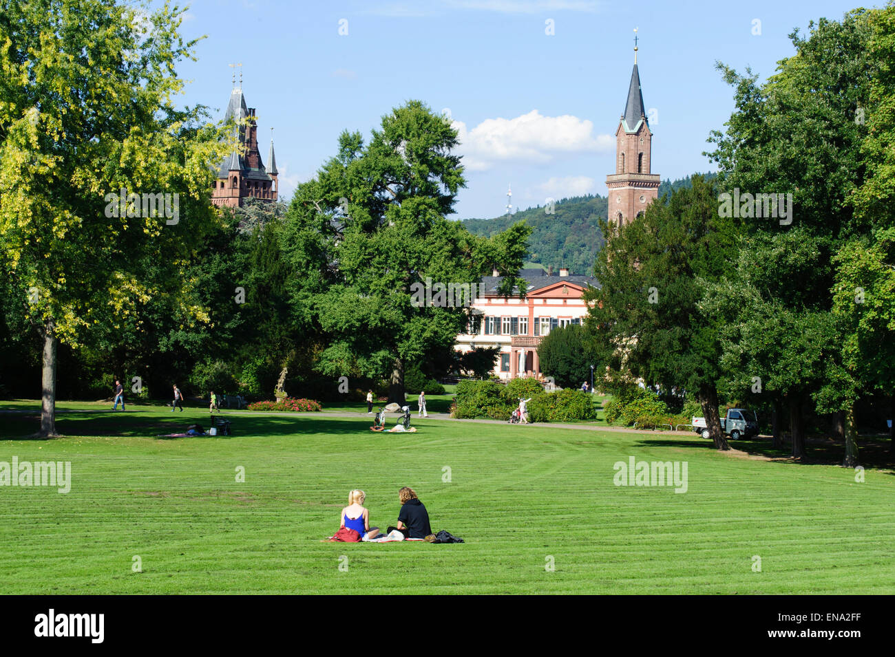 Schlosspark und Schloss, Weinheim, BadenWürttemberg, Deutschland