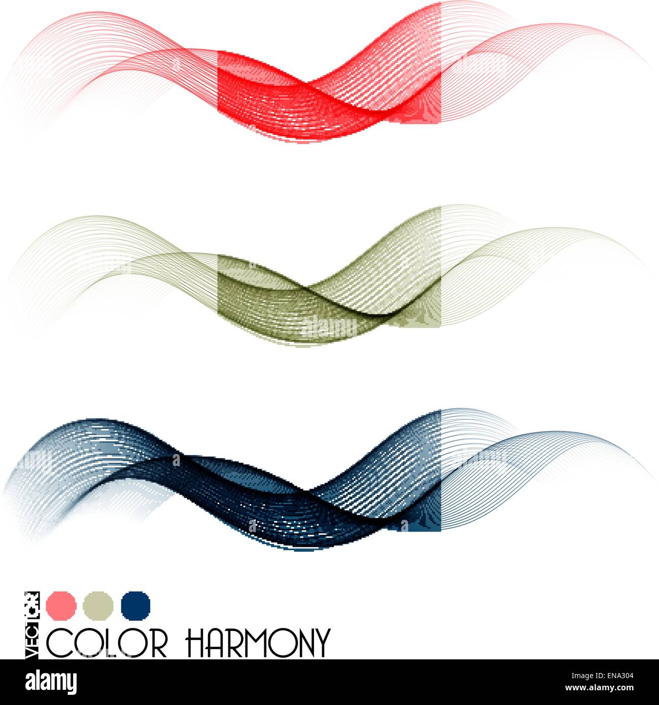 Set of color curve lines design element. Vector illustration Stock ...