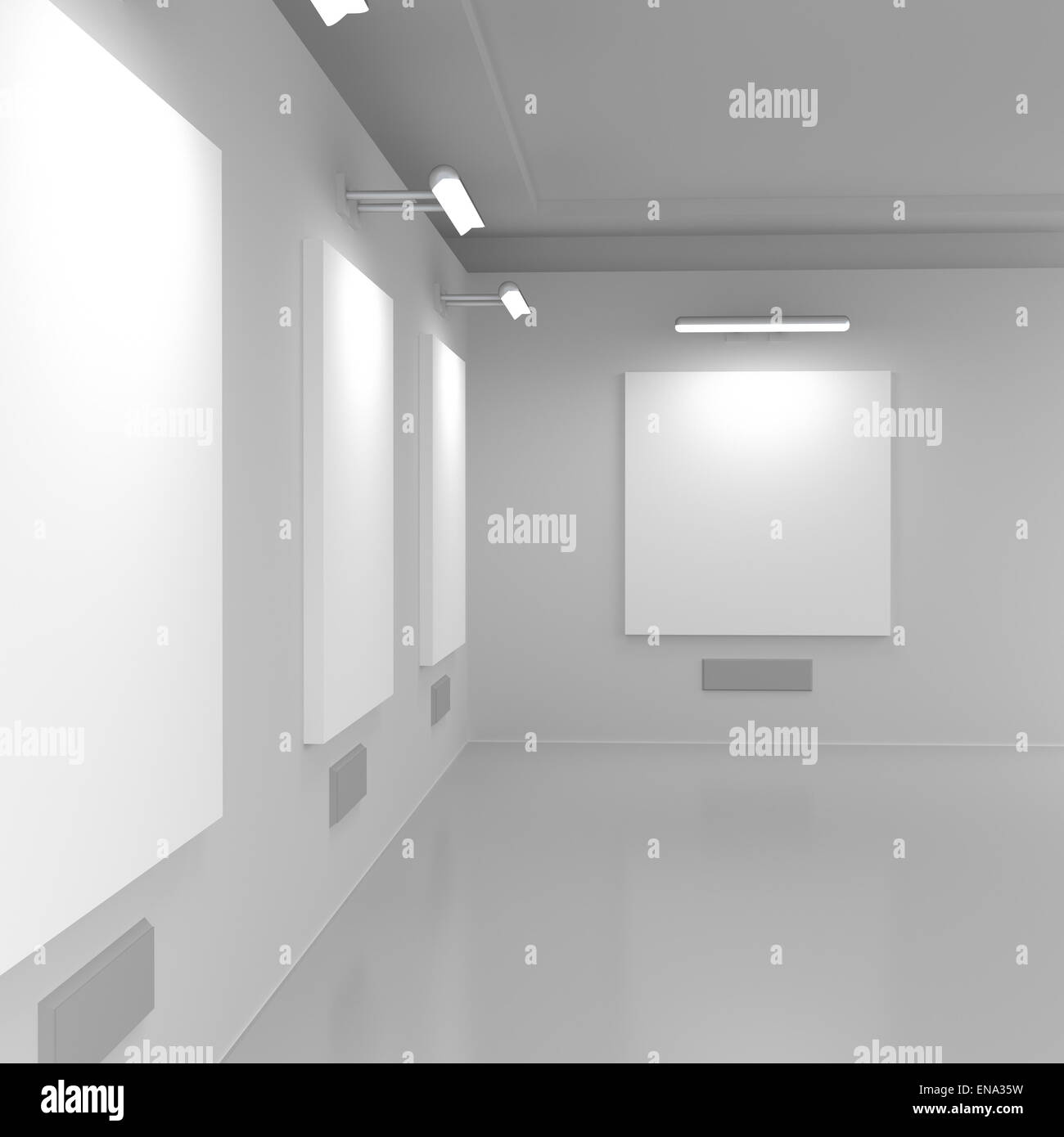 Modern gallery hall. Presentation Stock Photo