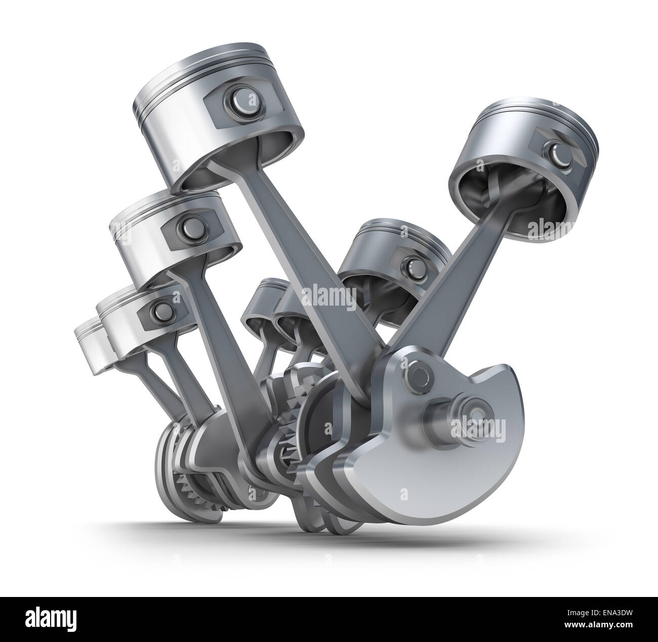 V8 engine pistons. 3D image Stock Photo Alamy