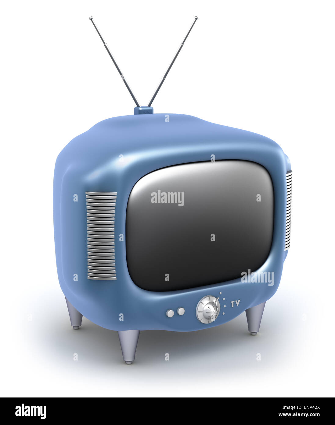 Retro TV Set. Isolated on white background Stock Photo Alamy