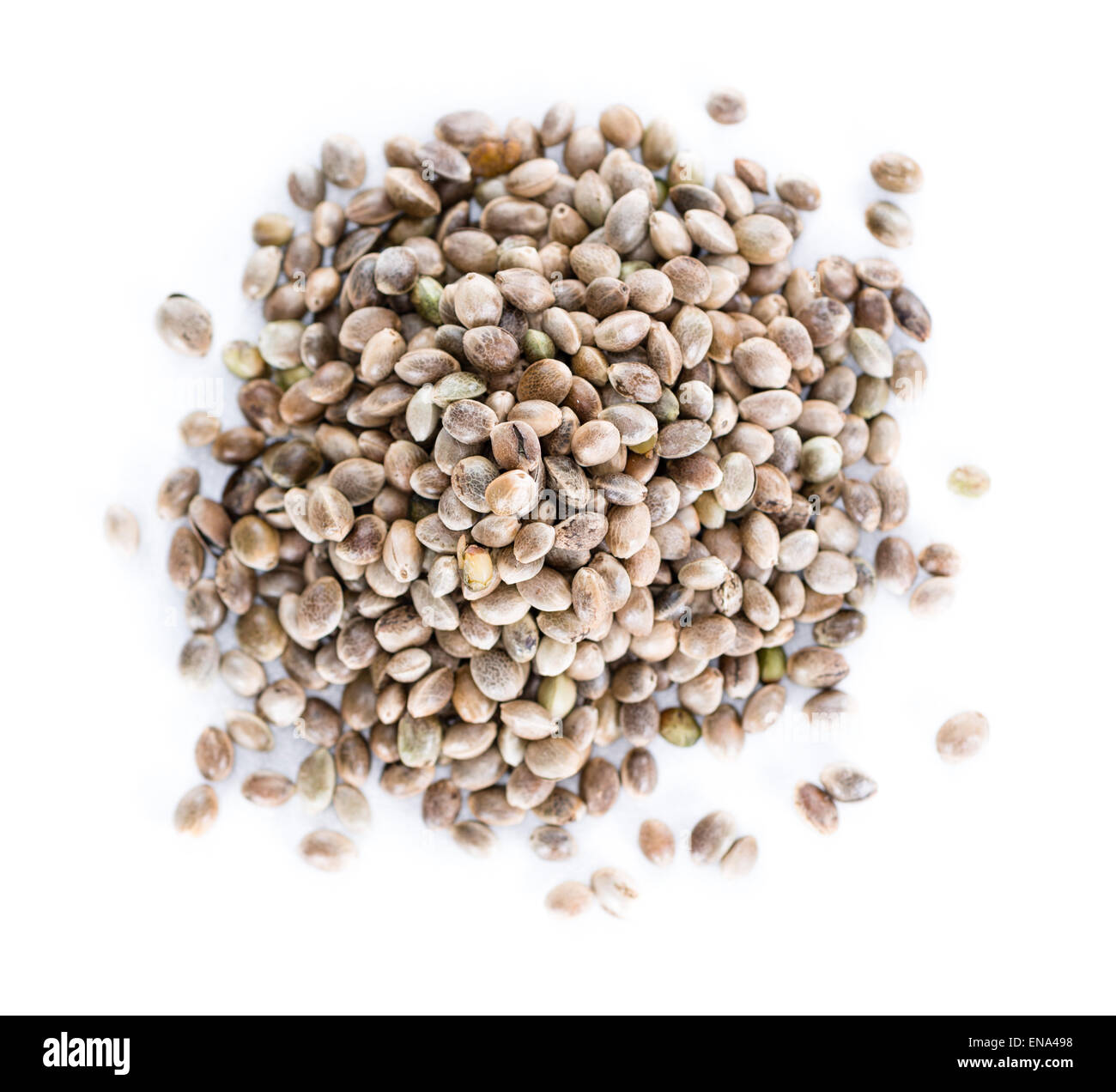 Hemp Seeds (close-up shot) isolated on pure white background Stock ...