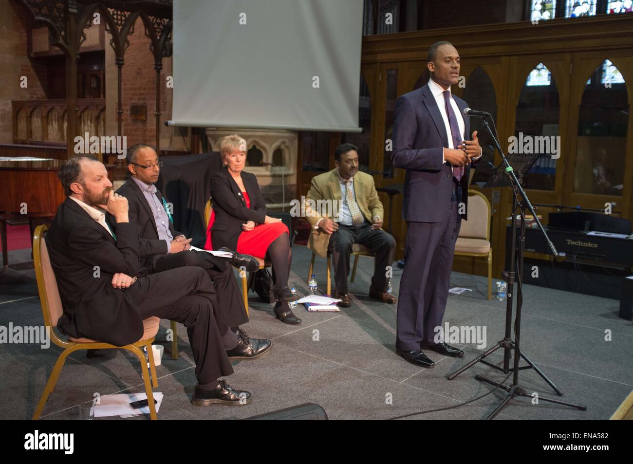 Sunningdale, UK. 30th April, 2015. 2015 General Election Political hustings for the seat of Windsor held at Holy Trinity Church Sunningdale. Credit:  Andrew Spiers/Alamy Live News Stock Photo