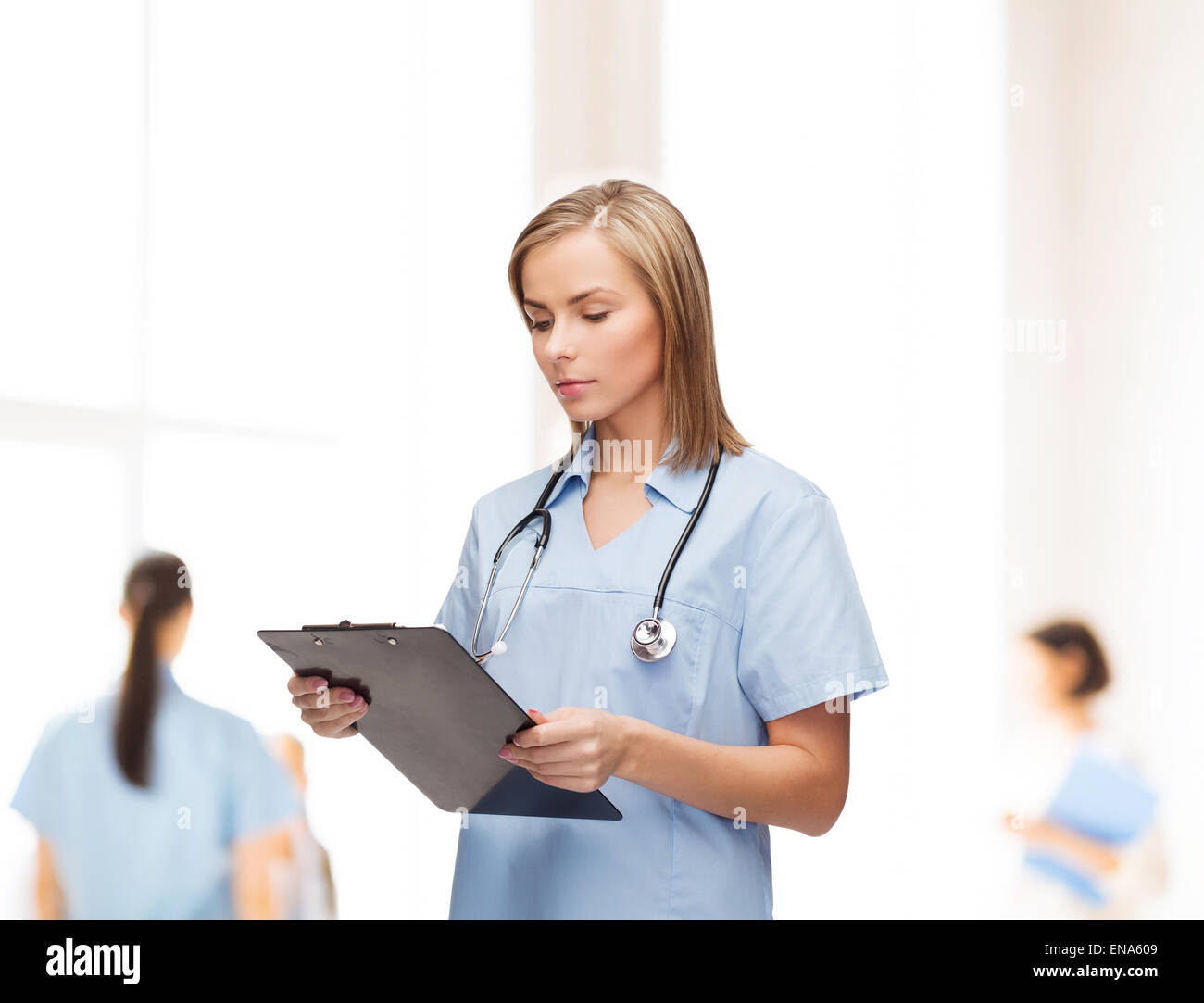 Concerned female doctor nurse hi-res stock photography and images - Alamy