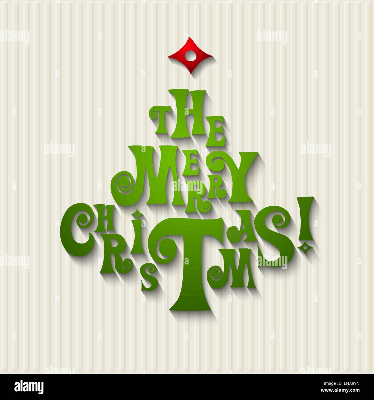 Vector illustration Merry Christmas card tree decoration. EPS10 Stock ...