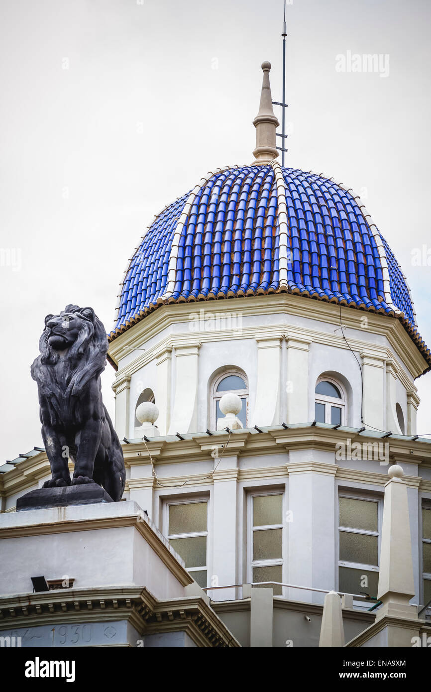 tower with cupola, architecture tipical Spanish city of Valencia Stock