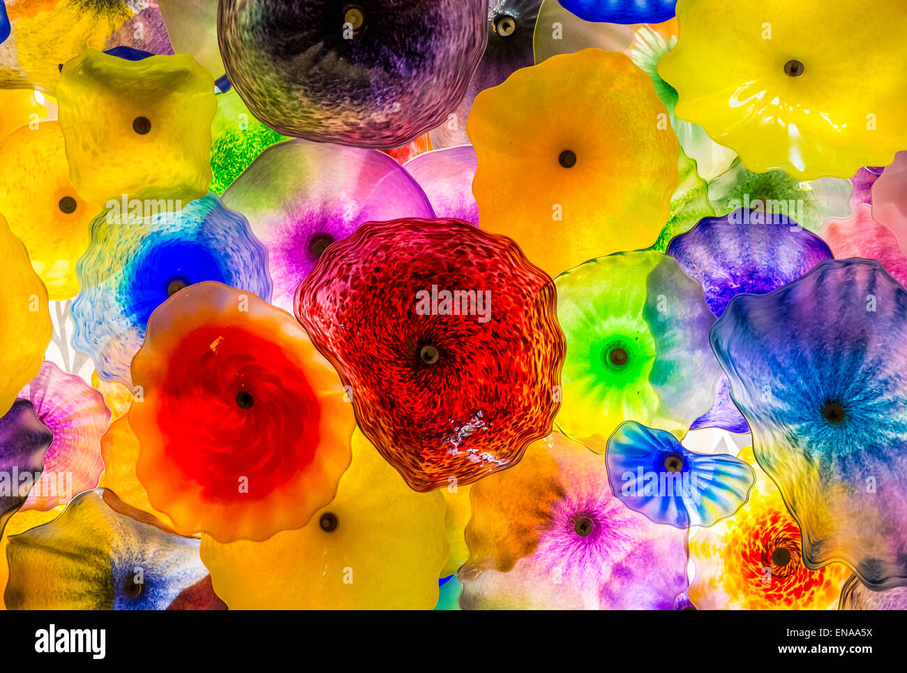 The Hand Blown Glass Flower Ceiling at the Bellagio Hotel in Las Vegas