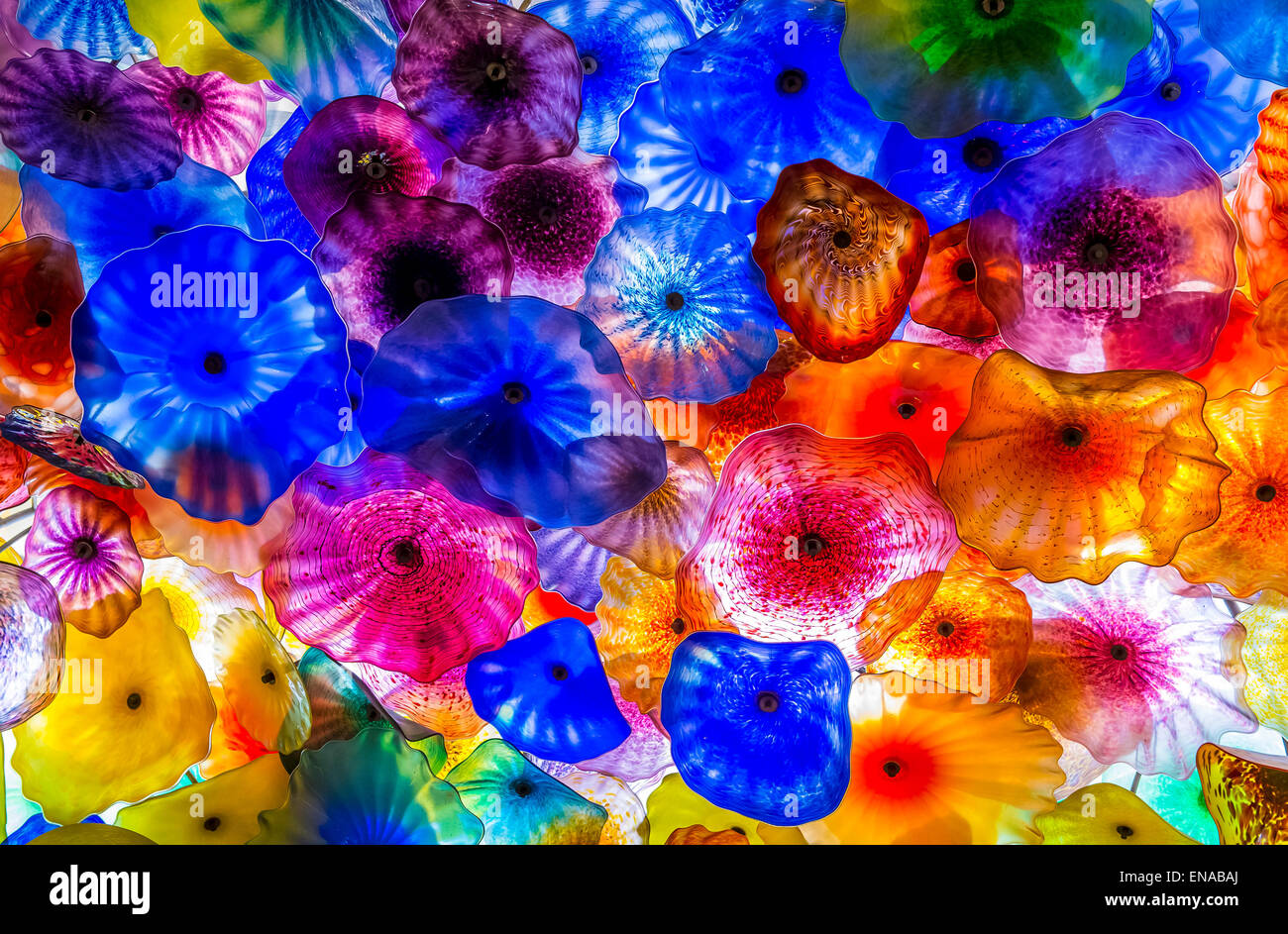 The Hand Blown Glass Flower Ceiling at the Bellagio Hotel in Las Vegas