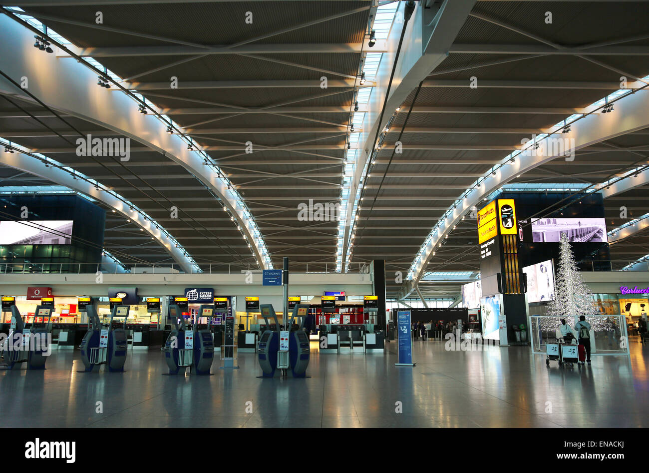 Terminal 5 Departure Heathrow airport in London, UK Stock Photo