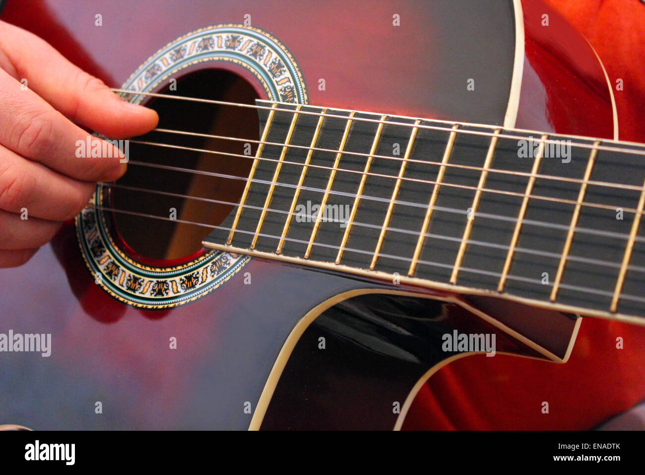 man playing classical guitar with nylon strings Stock Photo Alamy