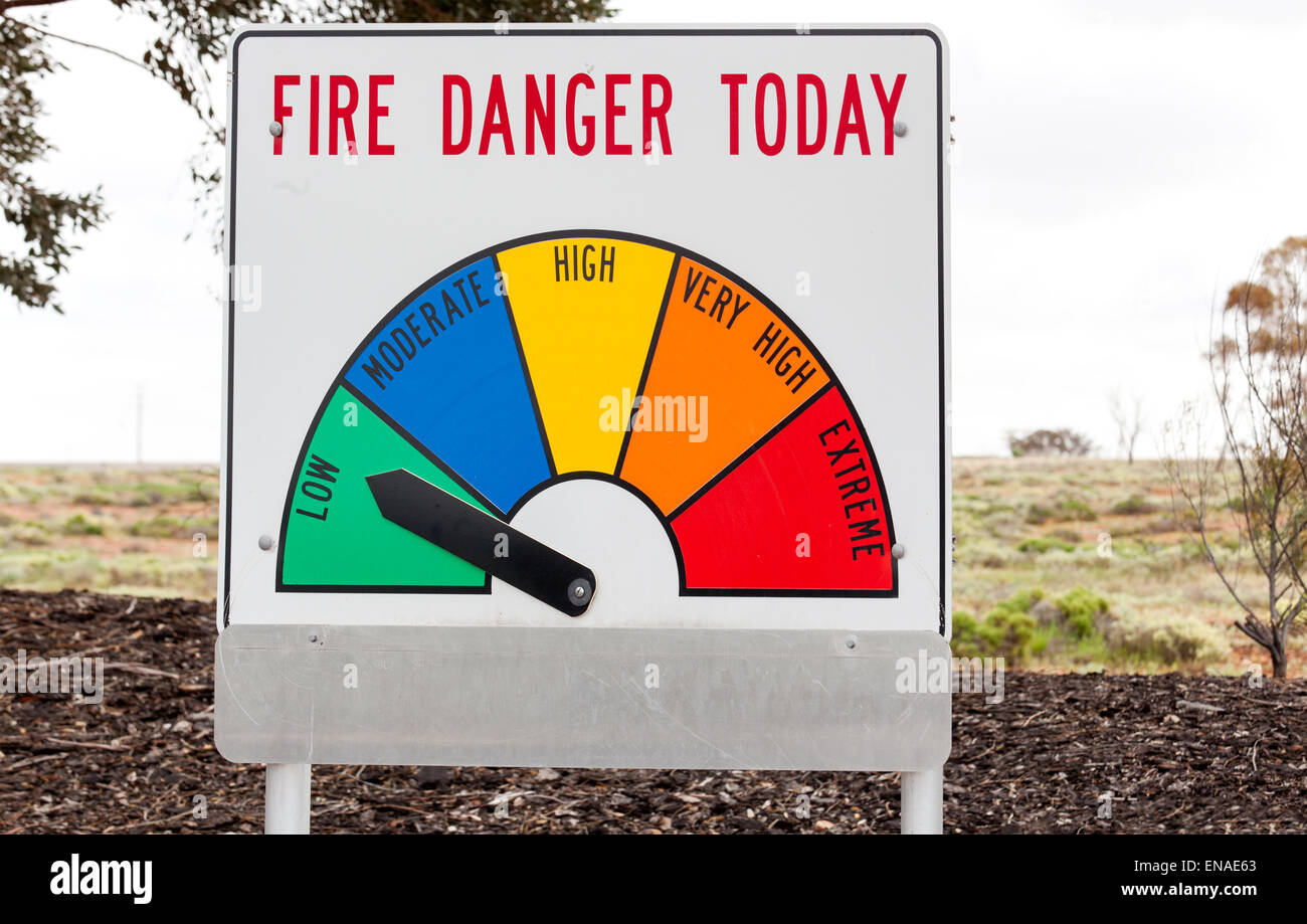 bush fire danger sign Stock Photo