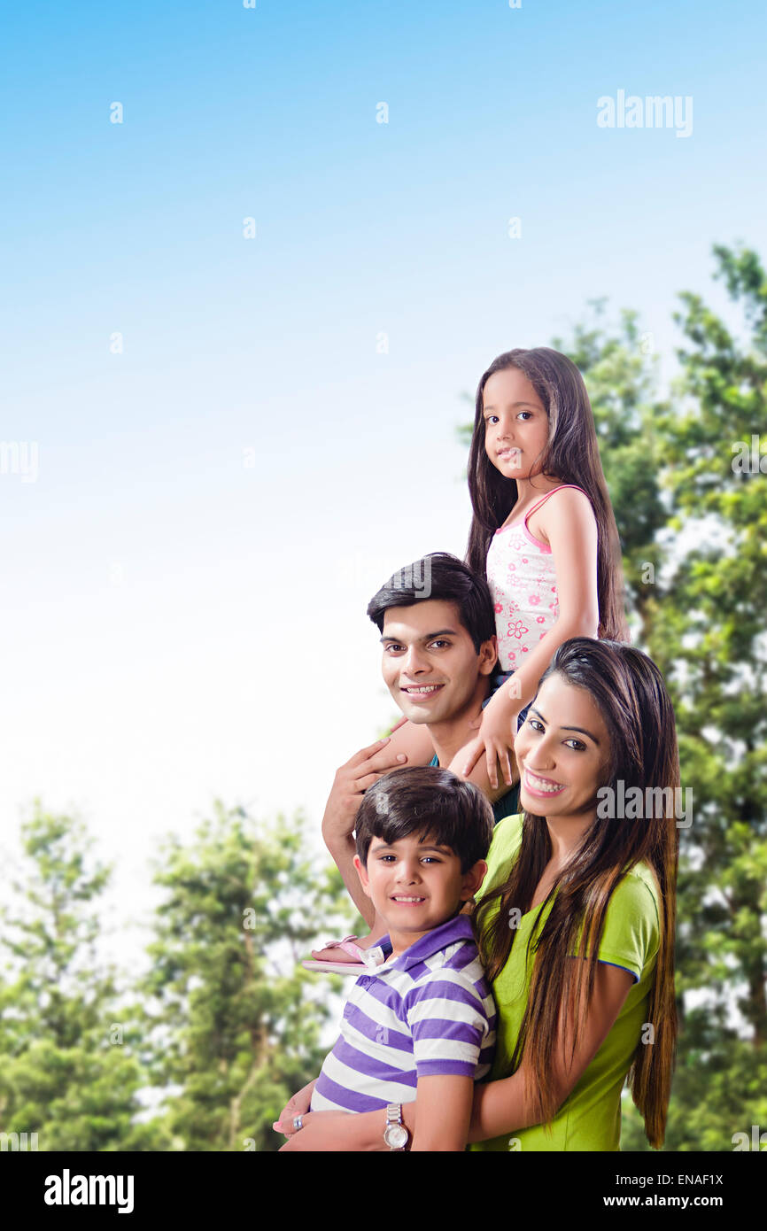 indian Parents and kids park enjoy Stock Photo: 81980582 ...