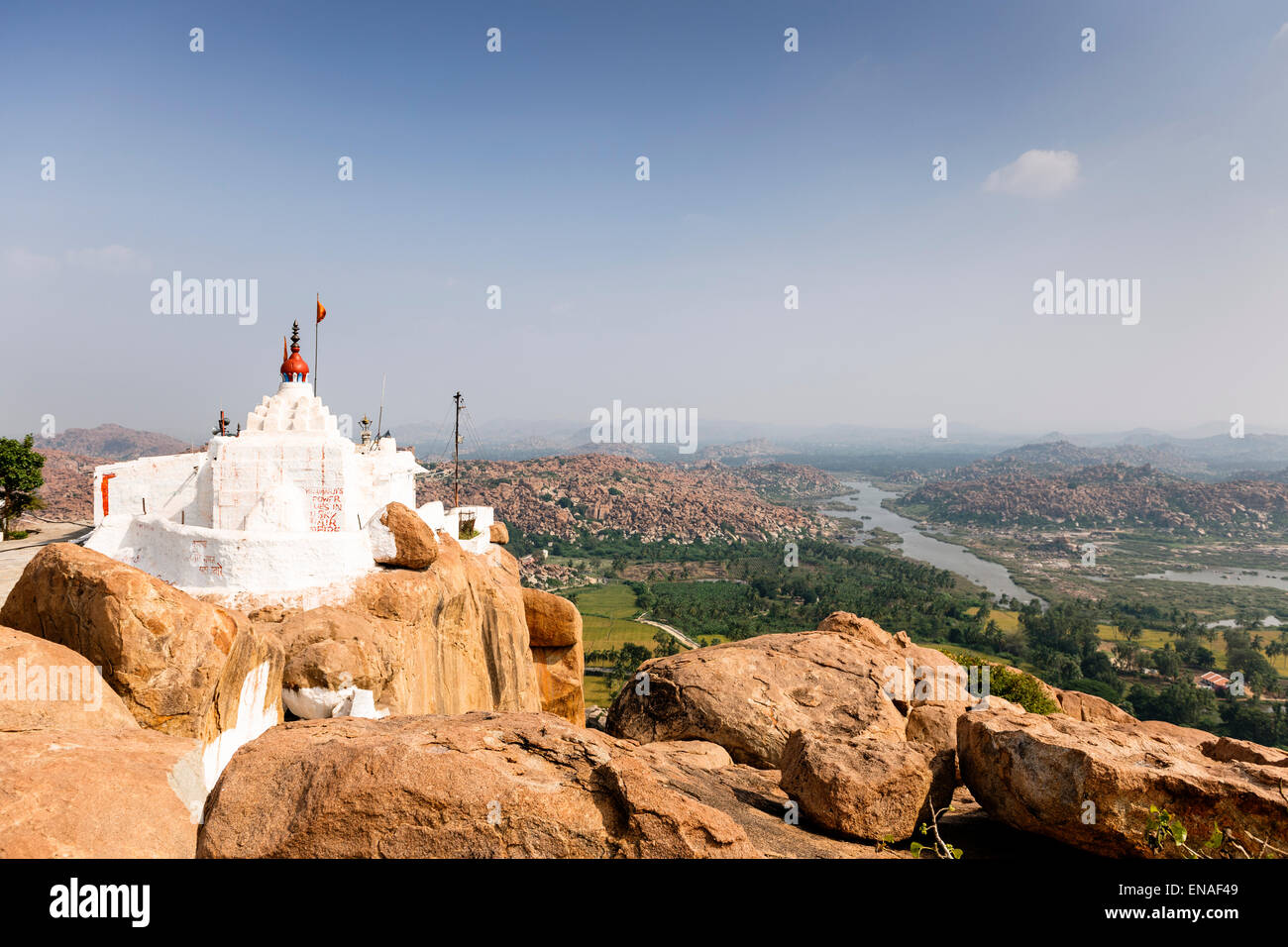 Kishkindha Hanuman Mandir (The Hanuman Monkey Temple), Anegundi. Stock Photo