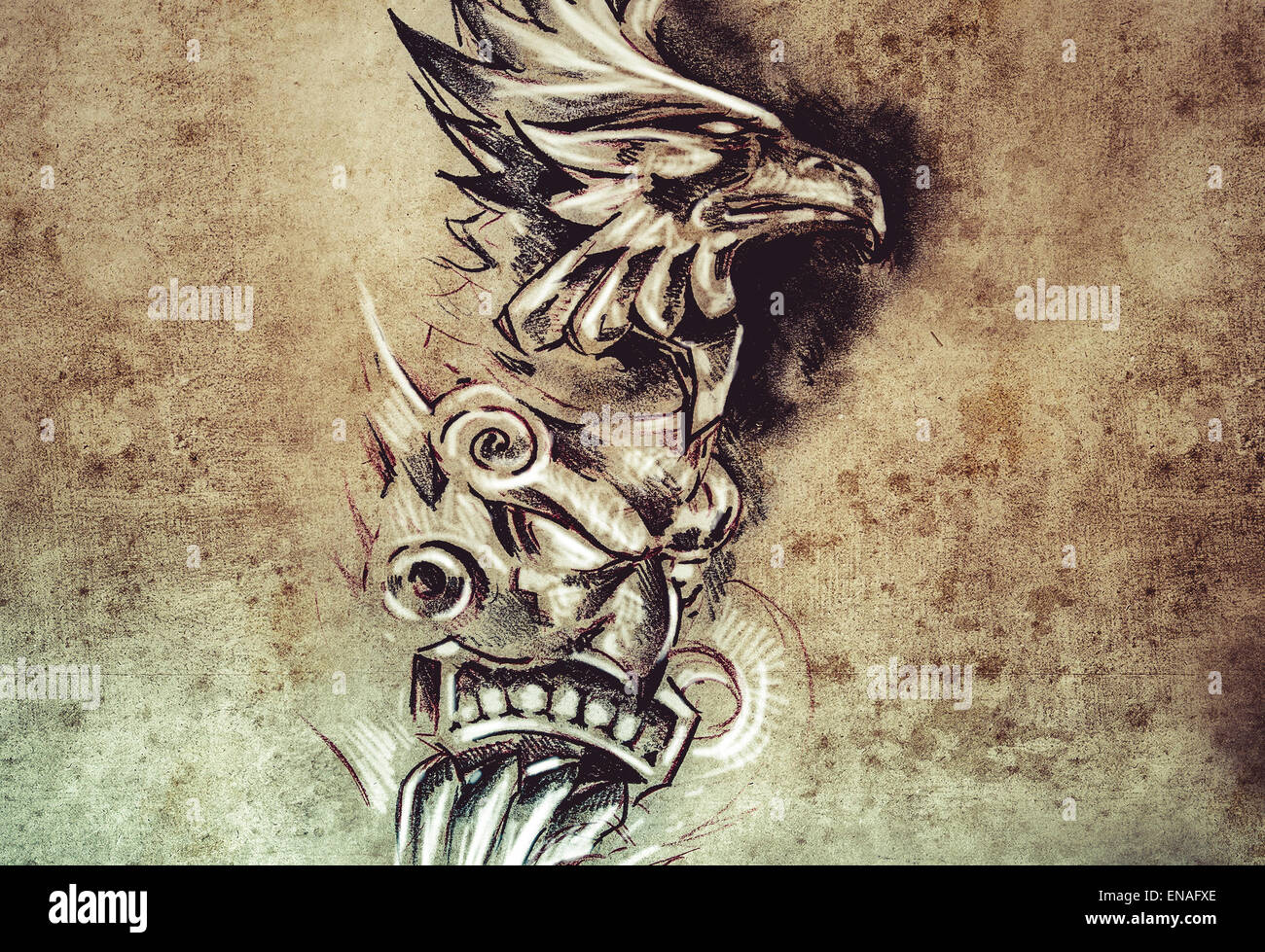 Stylized dragon tattoo design hi-res stock photography and images - Page 10  - Alamy