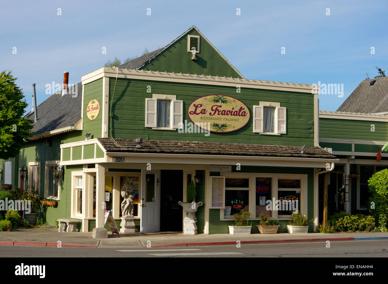 La Traviata Italian restaurant in La Conner, Washington state, USA