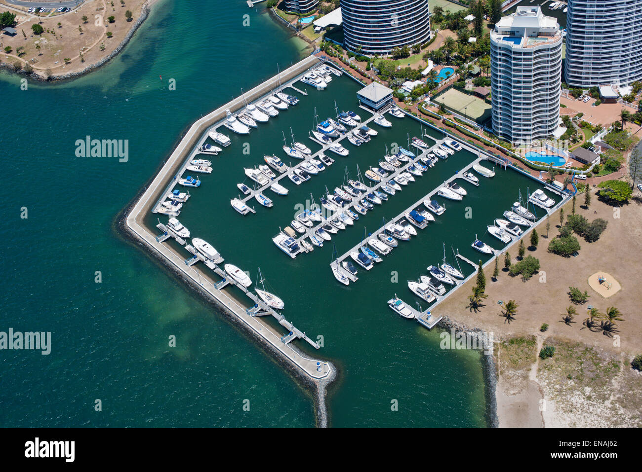 Bayview Harbour Marina Runaway Bay Gold Coast Queensland Australia Aerial Stock Photo Alamy